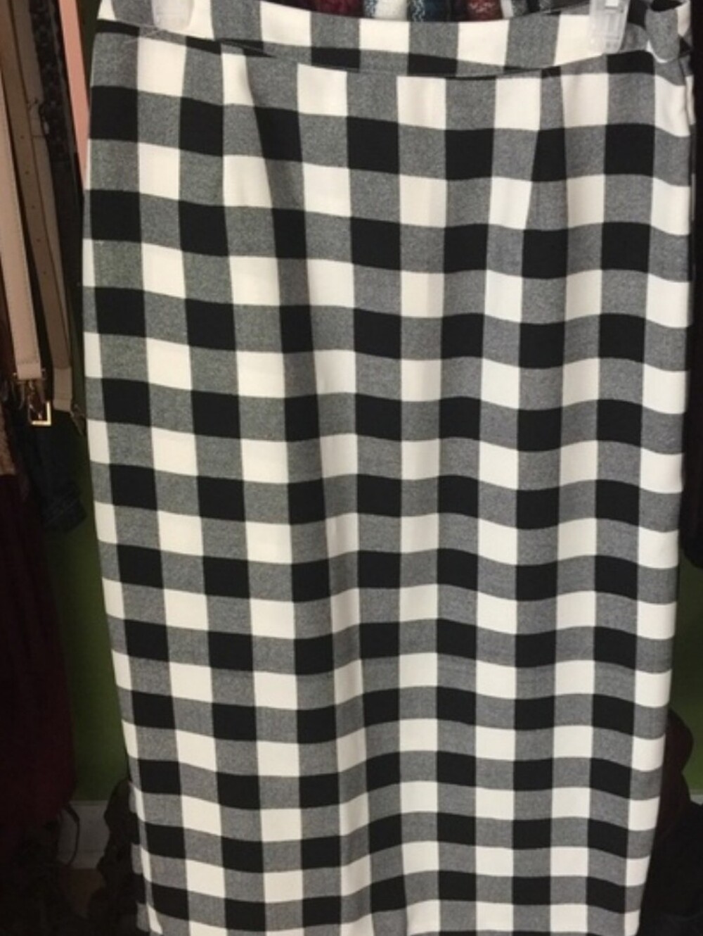 Who What Wear Black & White Gingham Pencil Skirt - Picture 3 of 12